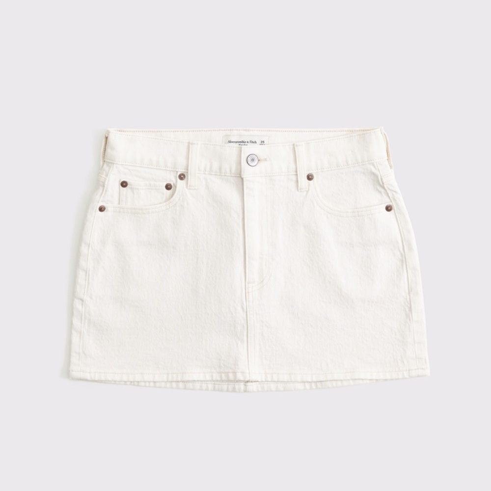 Abercrombie & Fitch Mid Rise Denim Mini Skirt